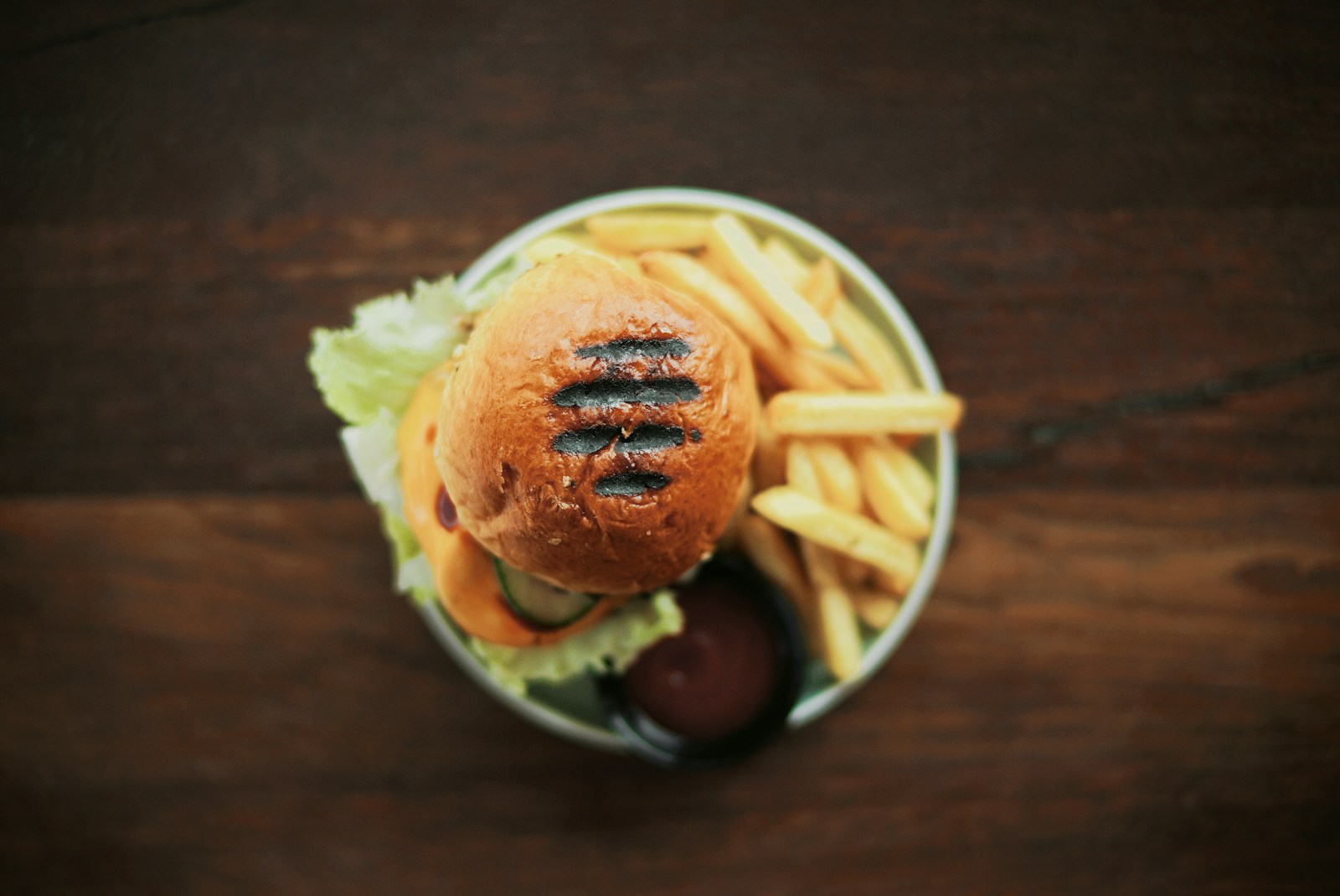 Hamburger on plate
