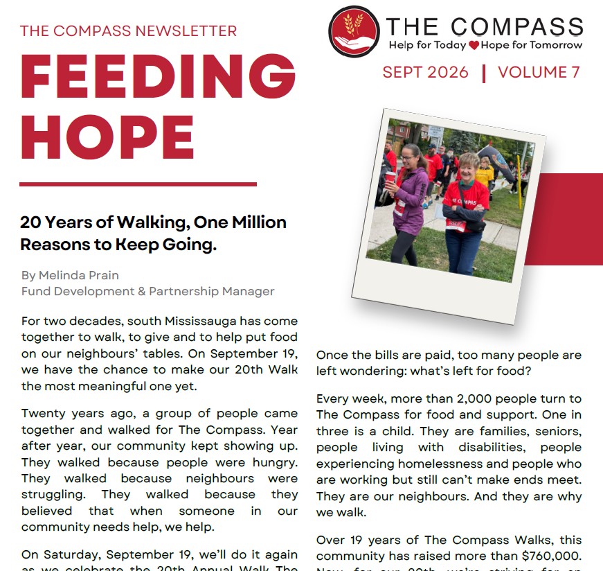 Feeding Hope - September 2026 Newsletter Cover